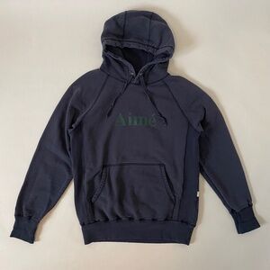 Aime Leon Dore Heavyweight Hoodie Mens Small, Navy Blue Logo Pullover Sweatshirt